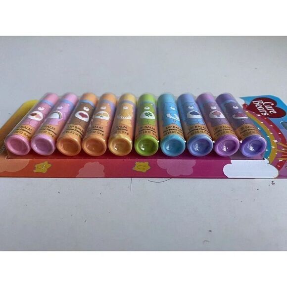 Taste Beauty CARE BEARS 10 Flavored Lip Balms Set Cherry Honey Vanilla NEW - Picture 7 of 14